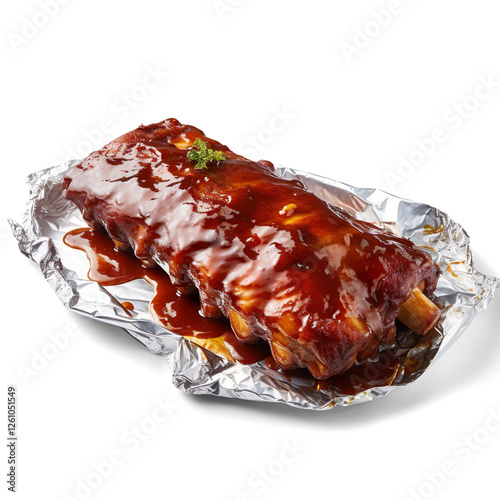 Glazed Barbecue Ribs on Foil photo