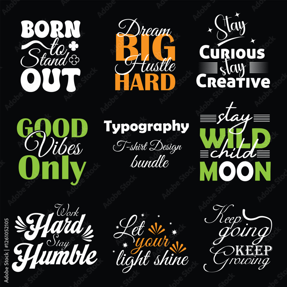 Fototapeta premium typography t-shirt design bundle