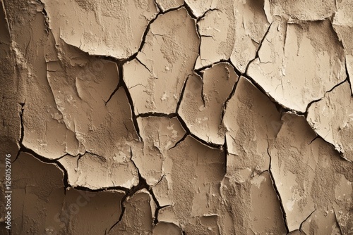 Close-up view of extremely dry, cracked earth forming intricate patterns, highlighting the devastating impact of drought and water scarcity on the environment