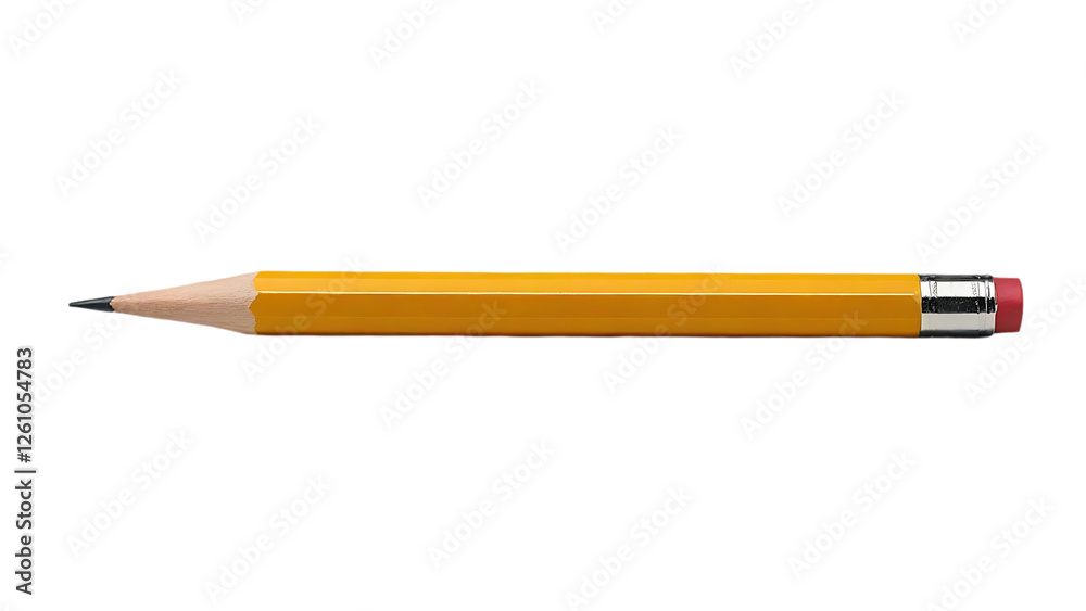 A single yellow pencil isolated on transparent background A single yellow pencil isolated on transparent background