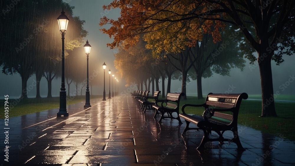 night at park , AI Generated.