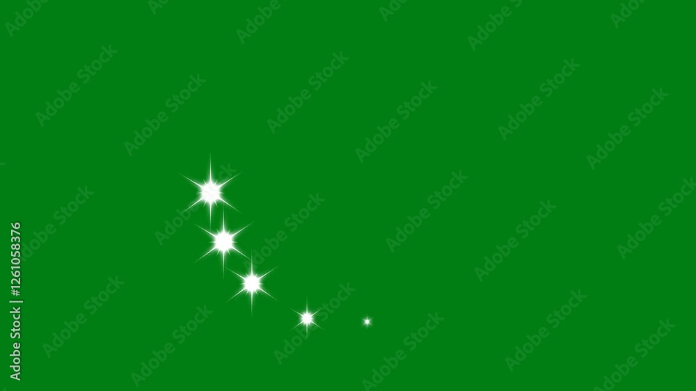 twinkling Star or blinking light effect on green screen background, sparkling stars, Twinkle light glitter stars sparkling. Star twinkling for festive holiday event. 4k