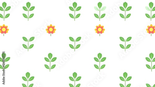 seamless pattern with green leaves on a white background
