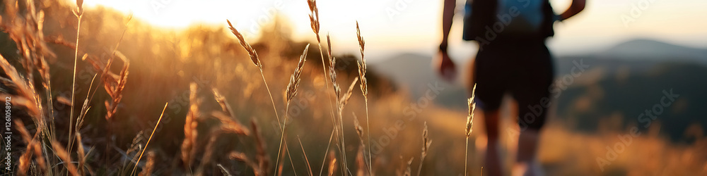 Runner and Grasses in Sunset Light Runner and Grasses in Sunset Light