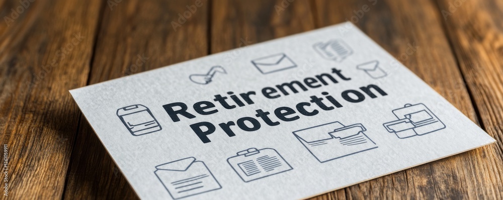 etirement planning concept. Retirement protection concept on a textured surface. etirement planning concept. Retirement protection concept on a textured surface.