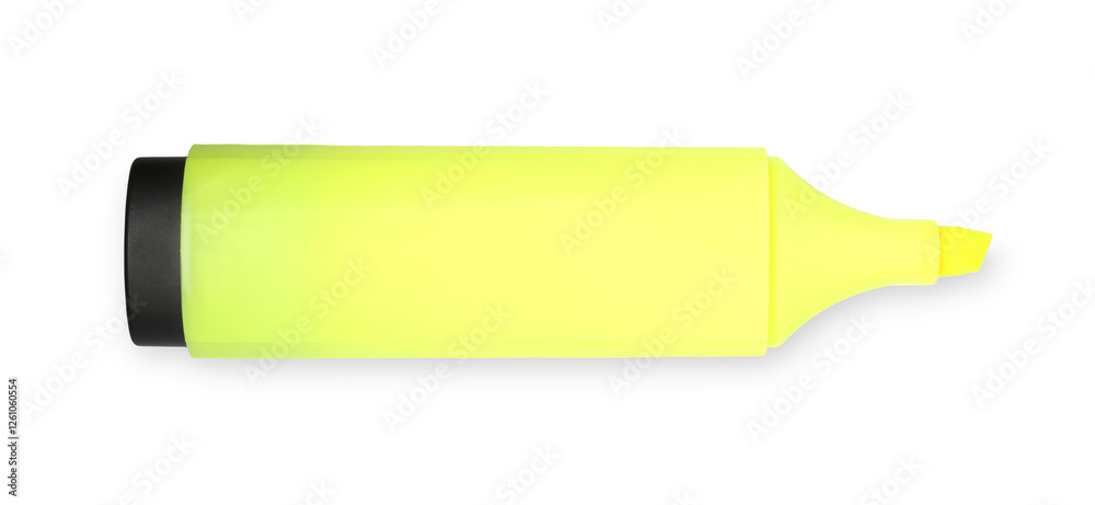 One highlighter isolated on white, top view One highlighter isolated on white, top view