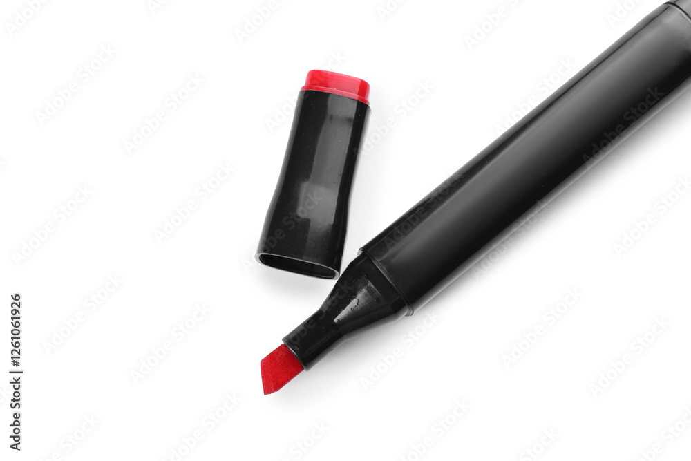 One double sided marker isolated on white, top view One double sided marker isolated on white, top view