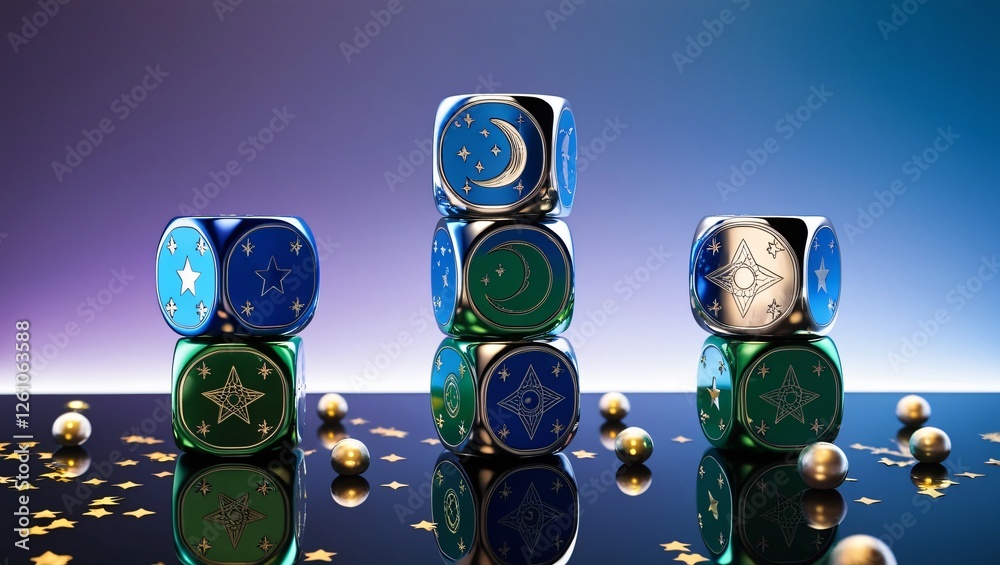 blue glass beads , AI Generated.
