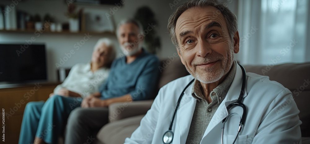 Fototapeta premium The doctor consults an elderly couple