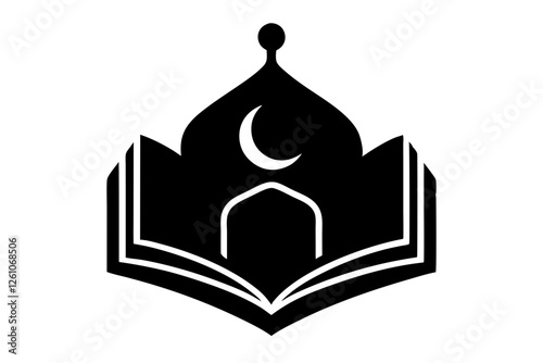 Islamic logo vector silhouette illustration , Islamic Arabic education logo 