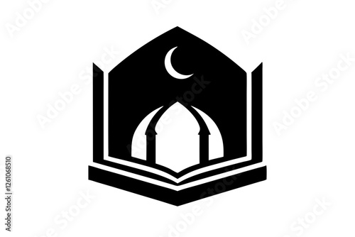 Islamic logo vector silhouette illustration , Islamic Arabic education logo 