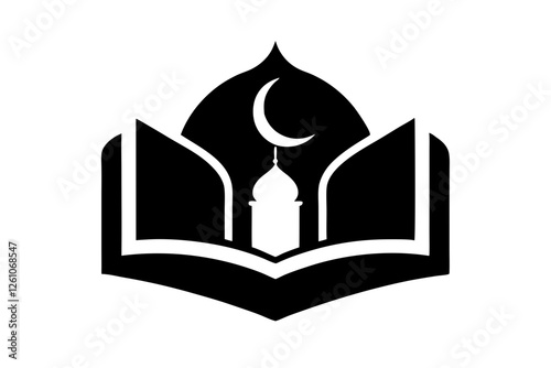 Islamic logo vector silhouette illustration , Islamic Arabic education logo 