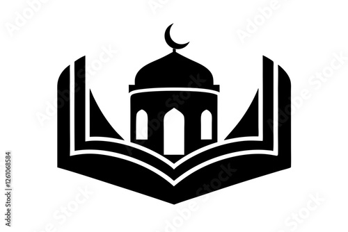 Islamic logo vector silhouette illustration , Islamic Arabic education logo 