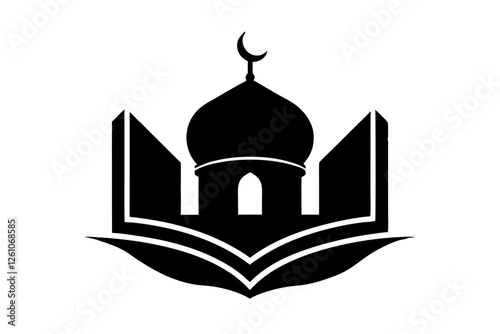 Islamic logo vector silhouette illustration , Islamic Arabic education logo 