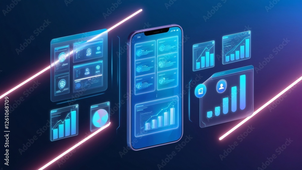 charts and tech , AI Generated.