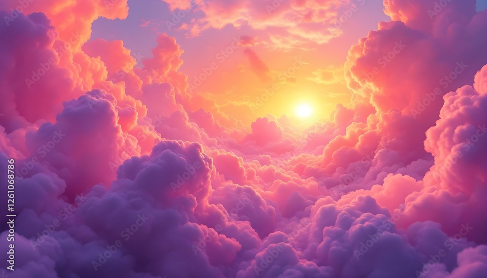 Nubes coloridas en tonos de rosa, naranja y morado, con una fuente de luz brillante que se asoma a través de las densas formaciones, creando una escena de cielo espectacular y vibrante
Nubes coloridas en tonos de rosa, naranja y morado, con una fuente de luz brillante que se asoma a través de las densas formaciones, creando una escena de cielo espectacular y vibrante