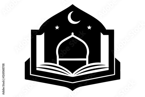 Islamic logo vector silhouette illustration , Islamic Arabic education logo 