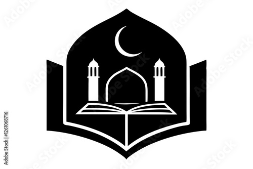 Islamic logo vector silhouette illustration , Islamic Arabic education logo 