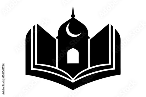 Islamic logo vector silhouette illustration , Islamic Arabic education logo 