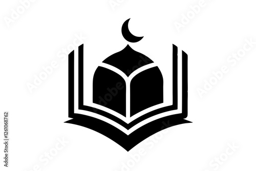 Islamic logo vector silhouette illustration , Islamic Arabic education logo 