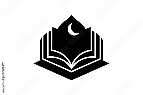 Islamic logo vector silhouette illustration , Islamic Arabic education logo 