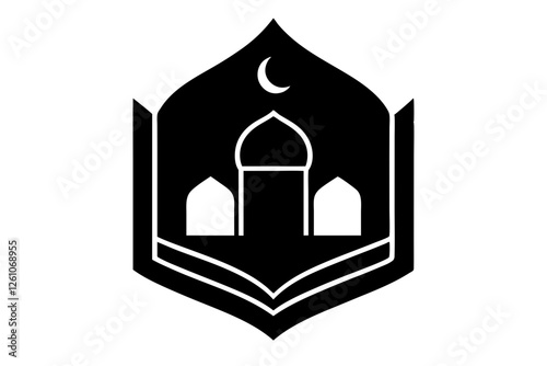 Islamic logo vector silhouette illustration , Islamic Arabic education logo 