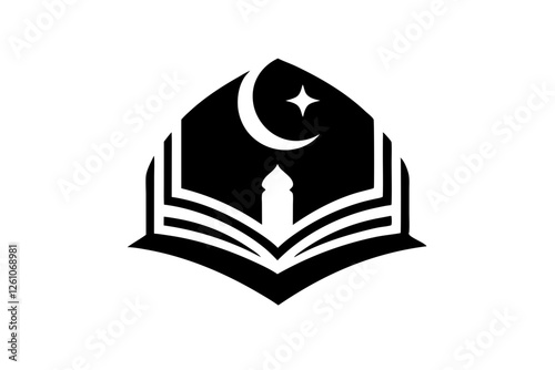 Islamic logo vector silhouette illustration , Islamic Arabic education logo 