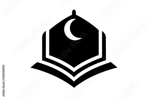Islamic logo vector silhouette illustration , Islamic Arabic education logo 