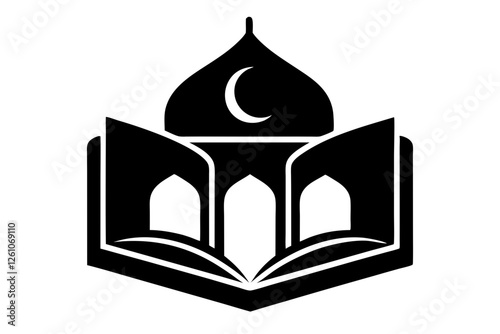 Islamic logo vector silhouette illustration , Islamic Arabic education logo 