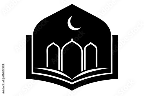 Islamic logo vector silhouette illustration , Islamic Arabic education logo 