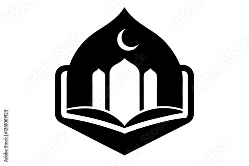 Islamic logo vector silhouette illustration , Islamic Arabic education logo 