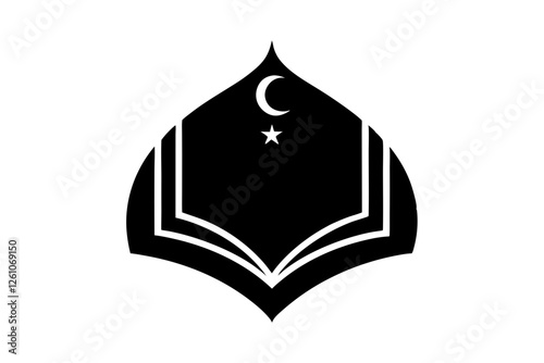 Islamic logo vector silhouette illustration , Islamic Arabic education logo 