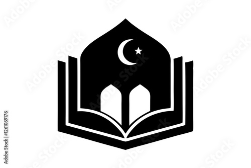 Islamic logo vector silhouette illustration , Islamic Arabic education logo 