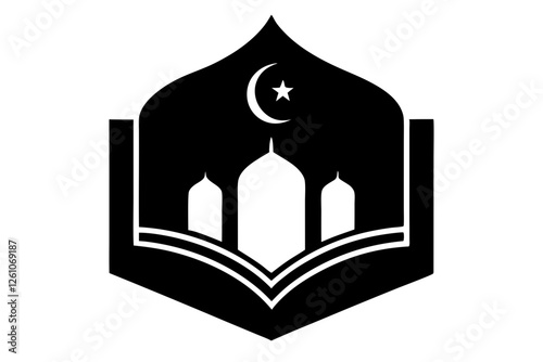 Islamic logo vector silhouette illustration , Islamic Arabic education logo 