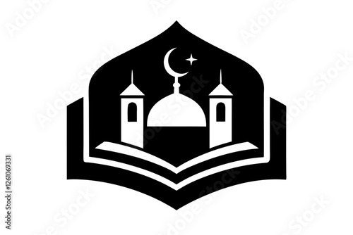 Islamic logo vector silhouette illustration , Islamic Arabic education logo 