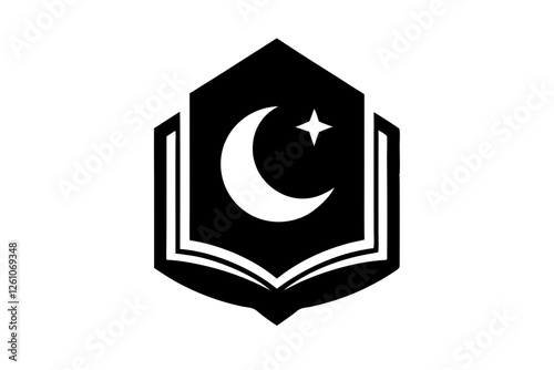 Islamic logo vector silhouette illustration , Islamic Arabic education logo 