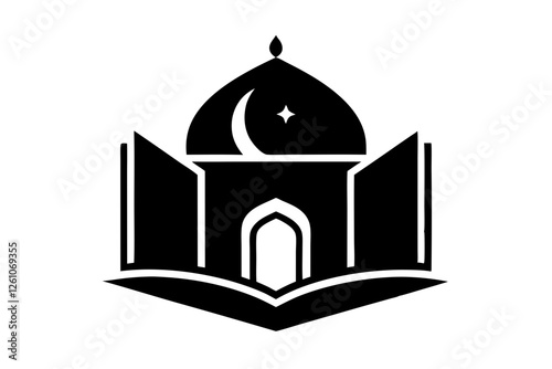 Islamic logo vector silhouette illustration , Islamic Arabic education logo 