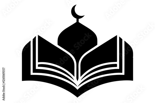 Islamic logo vector silhouette illustration , Islamic Arabic education logo 