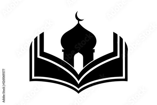 Islamic logo vector silhouette illustration , Islamic Arabic education logo 