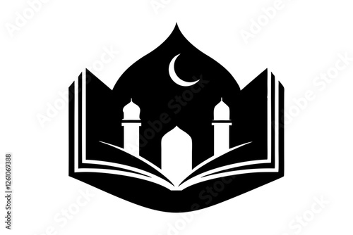 Islamic logo vector silhouette illustration , Islamic Arabic education logo 