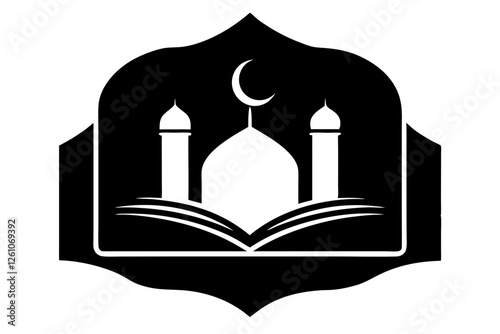 Islamic logo vector silhouette illustration , Islamic Arabic education logo 