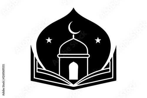 Islamic logo vector silhouette illustration , Islamic Arabic education logo 