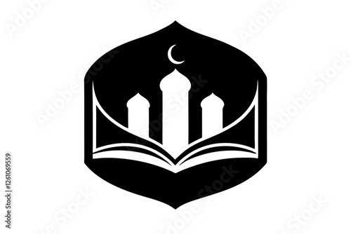 Islamic logo vector silhouette illustration , Islamic Arabic education logo 