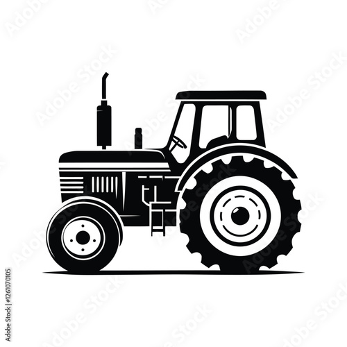 Tractor Vector Illustration logo with Heavy Duty tractor Icon vector on white background