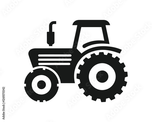 Tractor Vector Illustration logo with Heavy Duty tractor Icon vector on white background