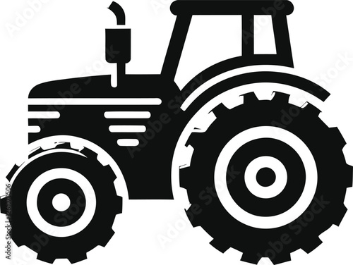 Tractor Vector Illustration logo with Heavy Duty tractor Icon vector on white background