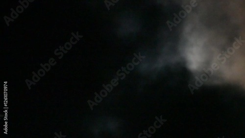dark clouds move quickly past the full moon