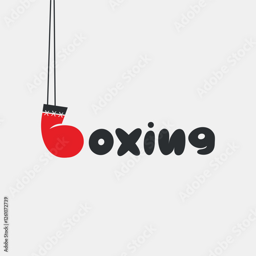 Vector boxing minimal text logo design