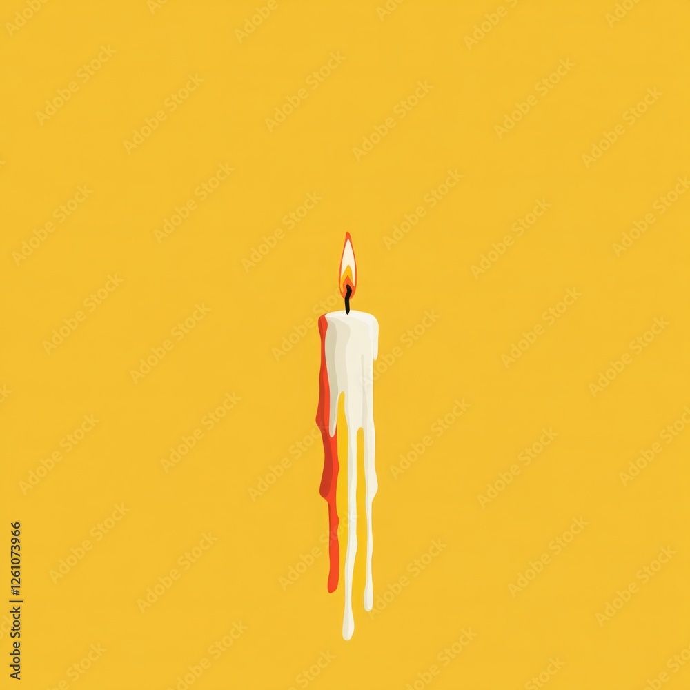 Minimalist Candle Illustration for Makha Bucha Minimalist Candle Illustration for Makha Bucha
