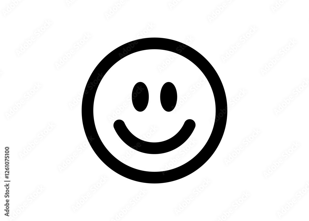 Fototapeta premium Smiley face line icon. Emoji face isolated on transparent background